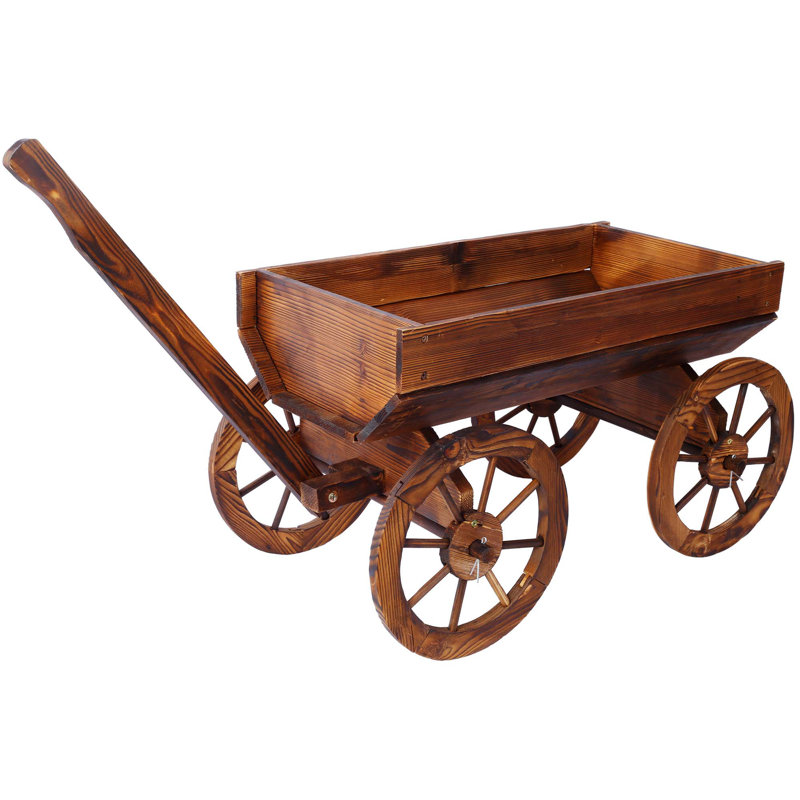 Premium Solid Wood Planter Stand with Wheels for Outdoor Garden Decoration