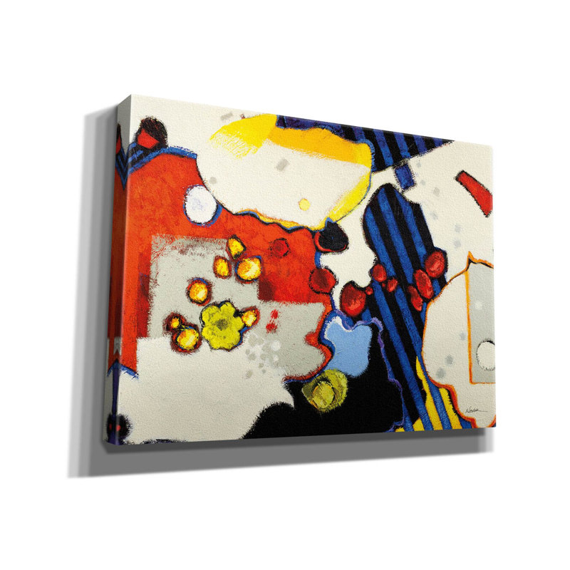 «Grey Spots Mod» par Shirley Novak, art mural sur toile, H 40 po x l 54 po x P 1,5 po