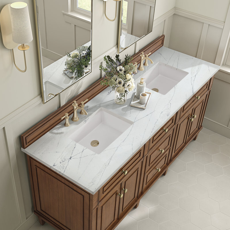 Lorelai 72'' W Double Vanity, Ethereal Noctis, Mid-Century Walnut