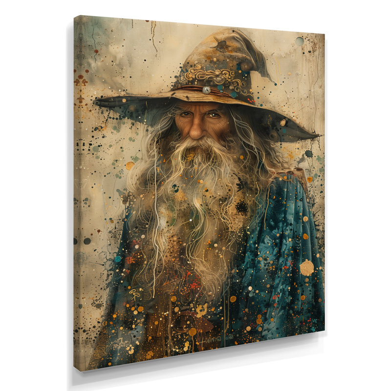 Wizards gris et gris - Wizards Wall Art Living Room, H 20 po x l 12 po x P 1 po, Toile tendue