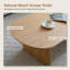 Table basse ovale de 47 po, centre de table moderne en placage de bois massif-86433494