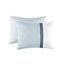 Édredon pour grand lit - 8 pièces avec rembourrage de chambre bleu imprimé partiel