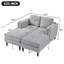 Canapé-lit gris moderne 53,5 po avec accoudoirs double couche pour le salon-42702552