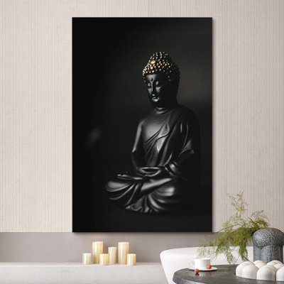 Statue de bouddha bouddhiste - impression sur toile tendue