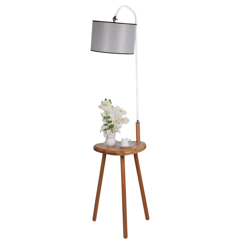 Lampe de table sur pied 63 po Anastasia, Gris, Blanc / brun