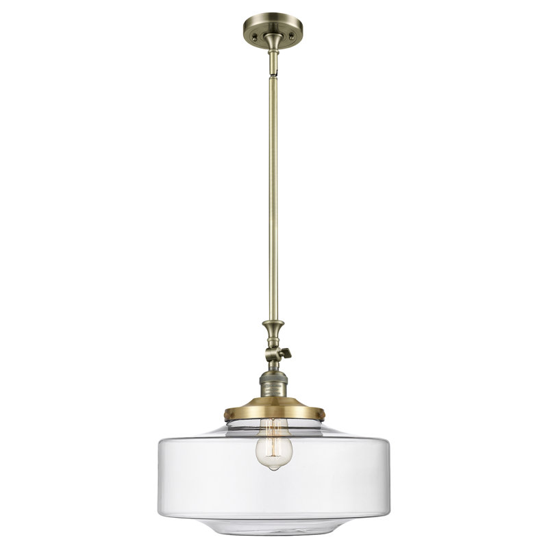 Franklin Restoration - Bridgeton - Mini-luminaire suspendu à tige inclinable 1 lumière - Ampoule non incluse, Clair