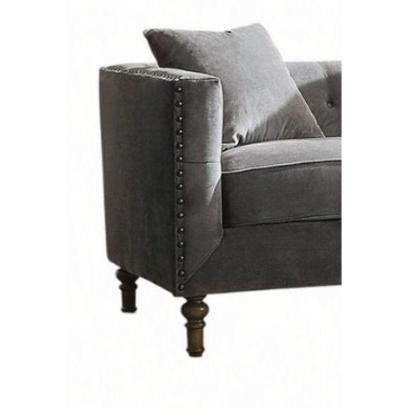 Causeuse en velours Sidonia avec 2 coussins