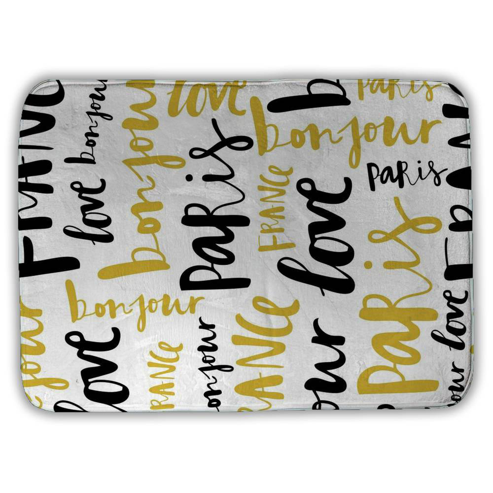 East Urban Home Bonjour paris Bath Mat with Non-Slip Backing - Quick ...
