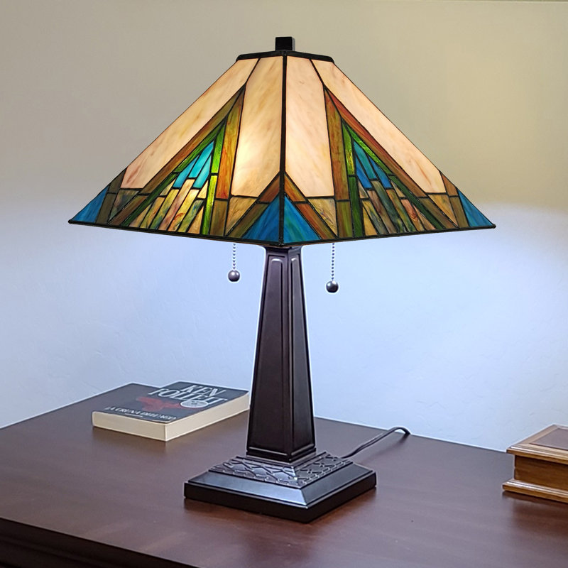 Canizales Metal Table Lamp, Green/Ivory