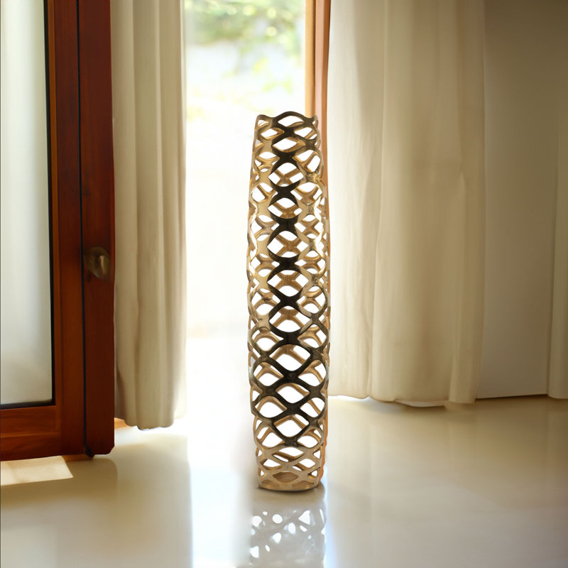 Vase de sol Onda Barrel Wave Xl - Doré, H 39 po x l 9 po x P 9 po