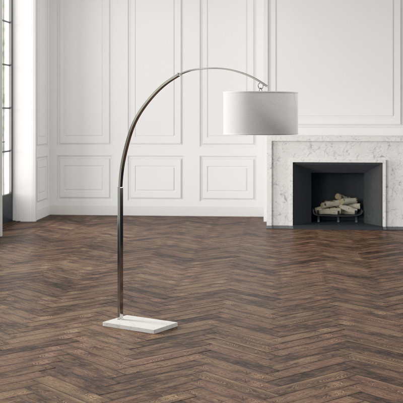 Archer Arched Floor Lamp, Polished Nickel