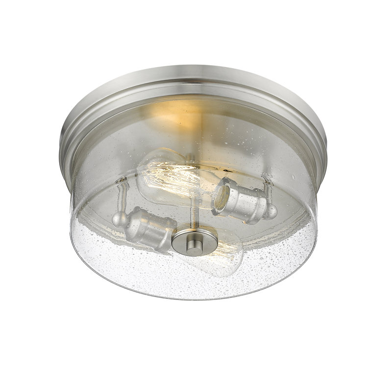 Plafonnier encastré 13 po à 2 lumières Masham, Nickel brossé