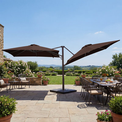 10 Ft. X 10 Ft. Double-Sided Cantilever Patio Umbrella With Tilt – Extra-Wide Offset Outdoor Umbrella For Patio & Garden
