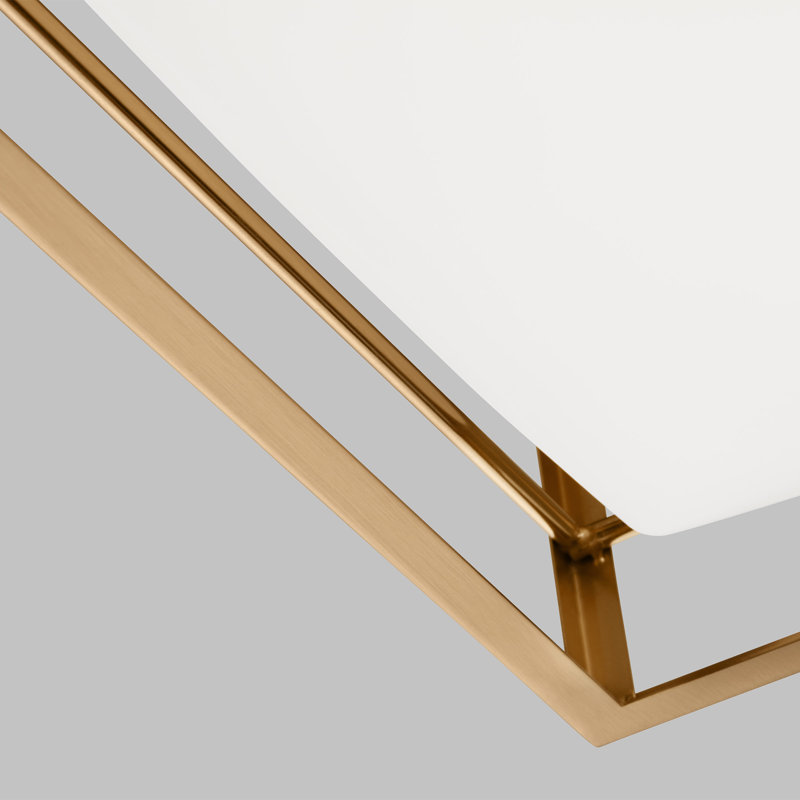 Krista Glass LED Flush Mount, Satin Brass, 4.25" H x 12" W x 12" D