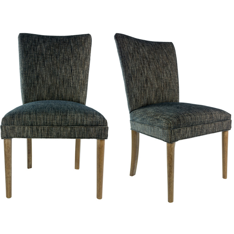 Chaise parsons rembourrée Alex Lucky Spring Seating, Noyer, Turquoise Luck