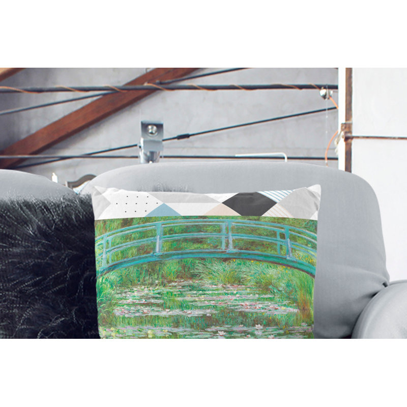 The Japanese Footbridge Vol.2 Square Throw Cushion, 40cm H x 40cm W x 15cm D