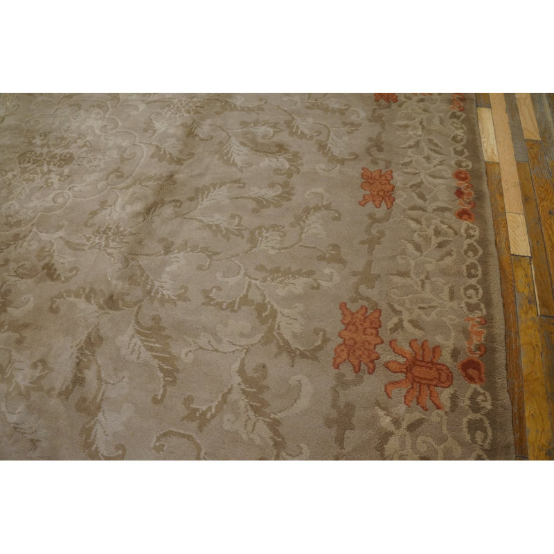 Tapis ivoire antique en laine