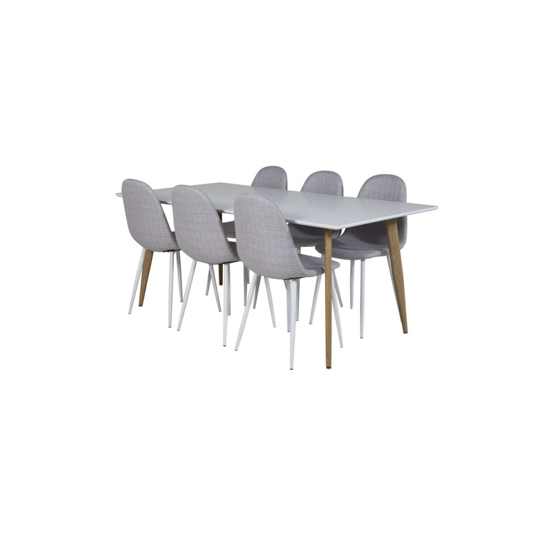 Carncome 6 - Person Dining Set, Grey/White
