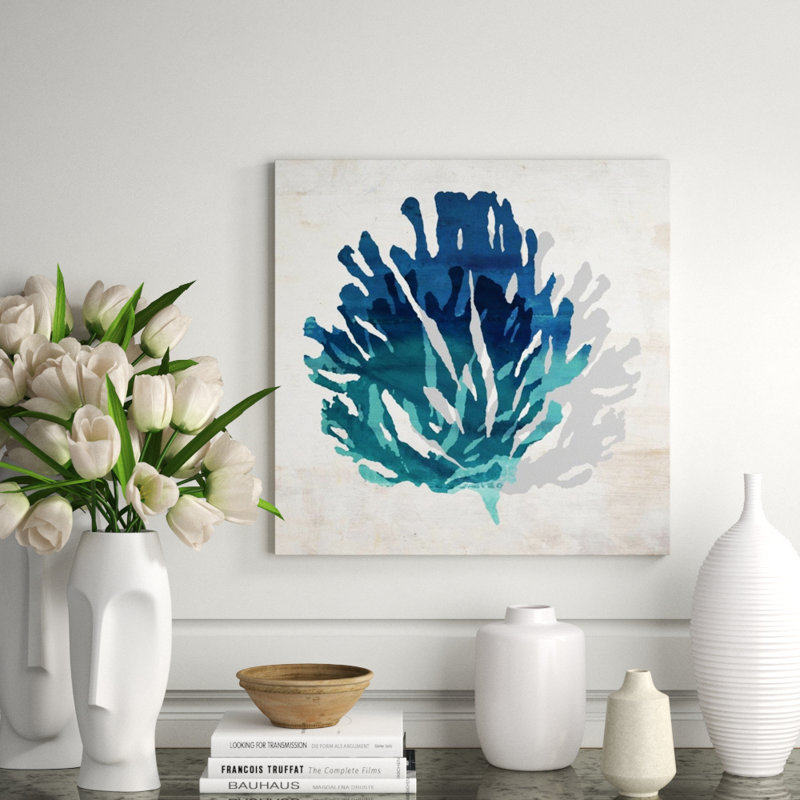 Cerulean Coral IV Print by Sofia Fox, 24" H x 24" W, Knife Gel