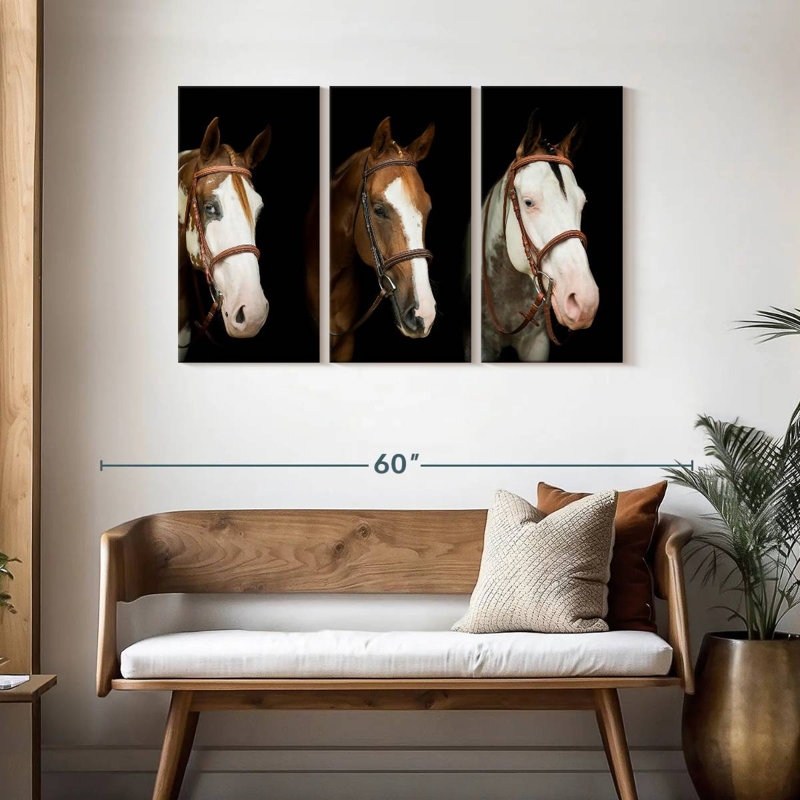 American Paint Horses, 28" H x 45" W