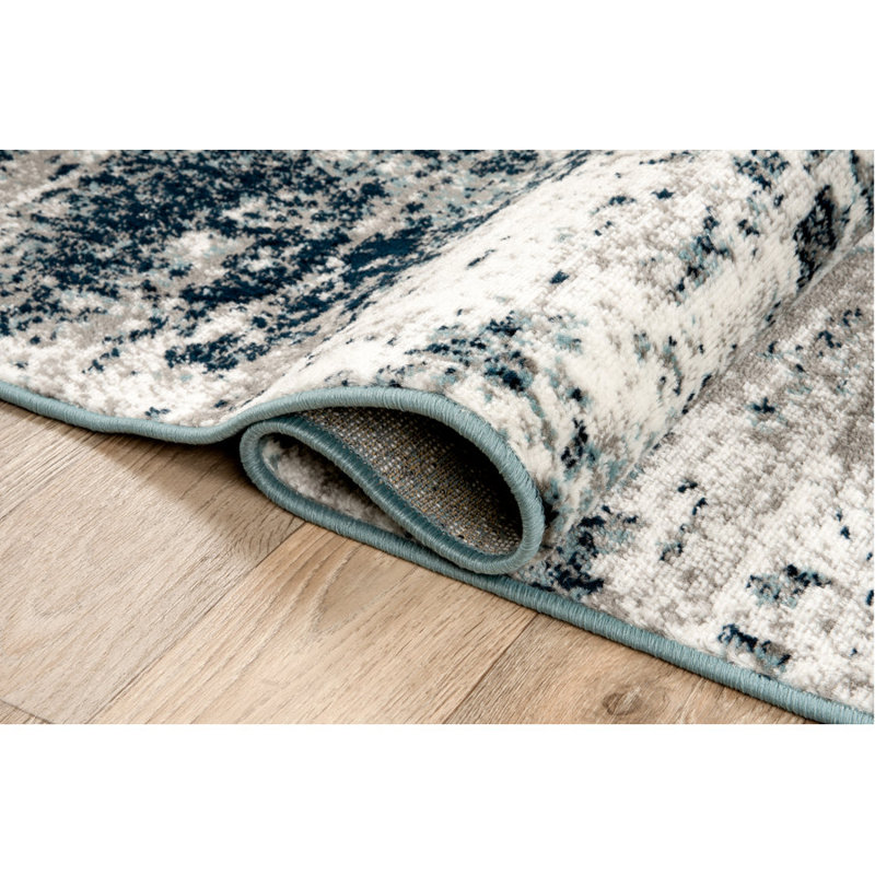 Tapis gris / bleu / ivoire Willington, Rectangle 12 pi x 15 pi