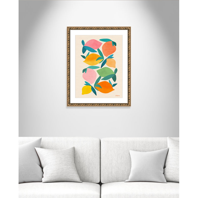 Imprimé «Wild Mango» par Gallagher, Imprimé mat, Perles de feuilles dorées, 24.5'' W x 30.5'' H