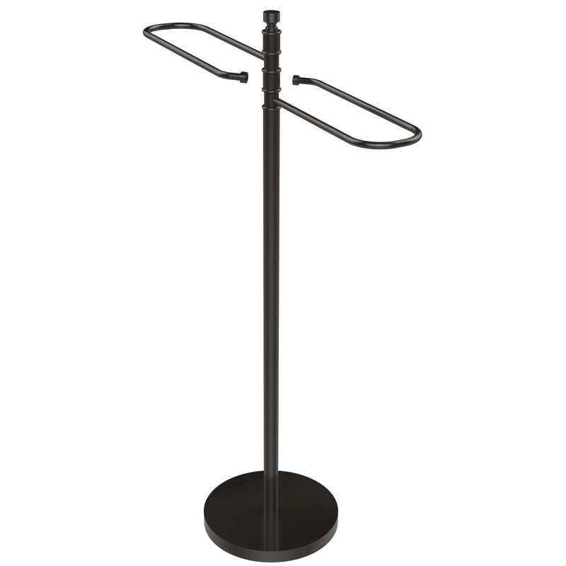 Porte-serviettes sur pied contemporain, Bronze huilé