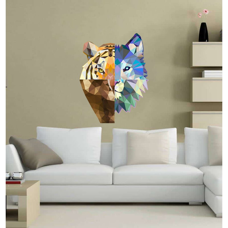 Adhésif décoratif animaux polygonaux, H 33 po x l 42 po