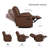 Talley 5-Seat Faux Leather Reclining Sectional Sofa with Storage Console and Drop Down Table-129225415