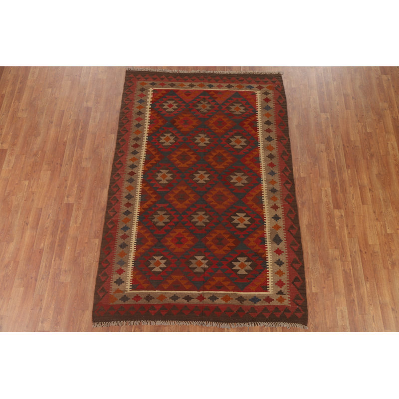 Kilim Reversible Wool Area Rug 5x8