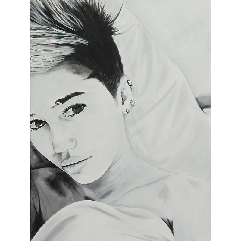 «Wrecking Ball - Miley Cyrus», impression, H 10 po x l 8 po x P 1,5 po, Toile tendue