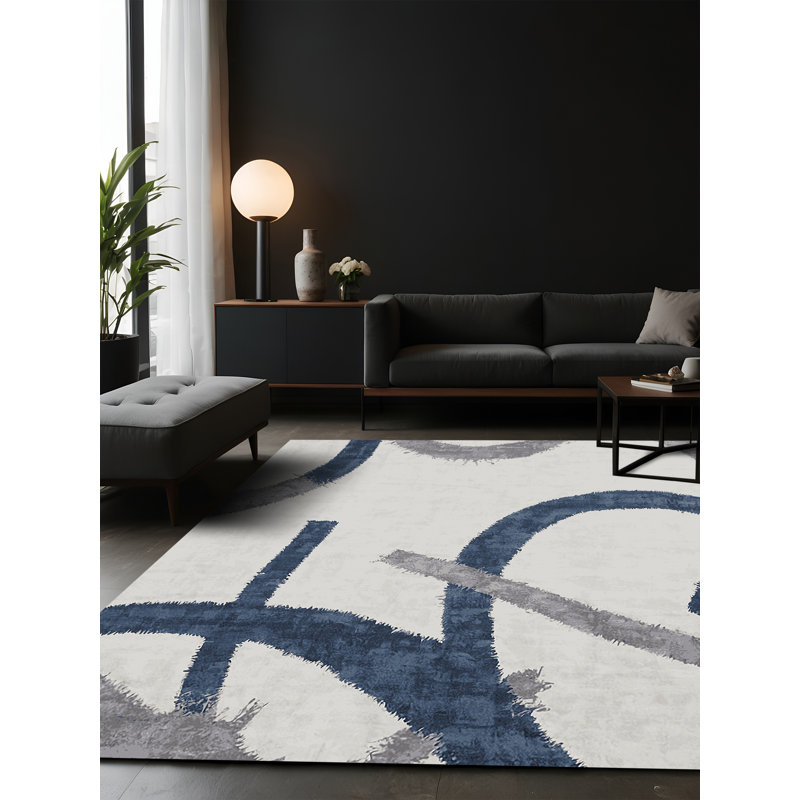 Tapis gris soyeux et moelleux, Carré 4 pi