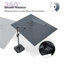 Parasol rectangulaire en porte-à-faux gris avec base Yatra 9 po x 11 pi 6 po-1429853436