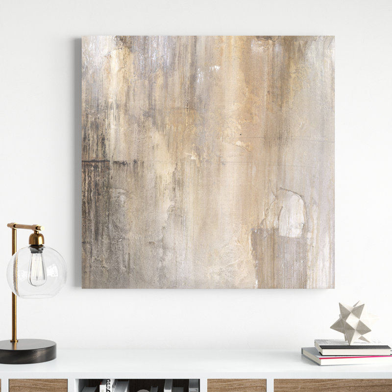 " Neutral Abstract II " Painting Print, 36" H x 36" W  , Frameless Print, No Frame