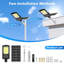 Réverbère solaire commercial 20000W avec batterie 40000Mah, 2288 Leds, étanche IP66, lumière du jour 7000K, grand angle de 320 ° pour les stationnements, les cours et les espaces extérieurs