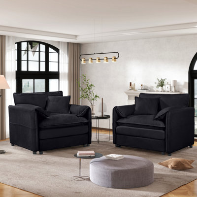 Ensemble de 2 chaises d'appoint surdimensionnées en chenille
