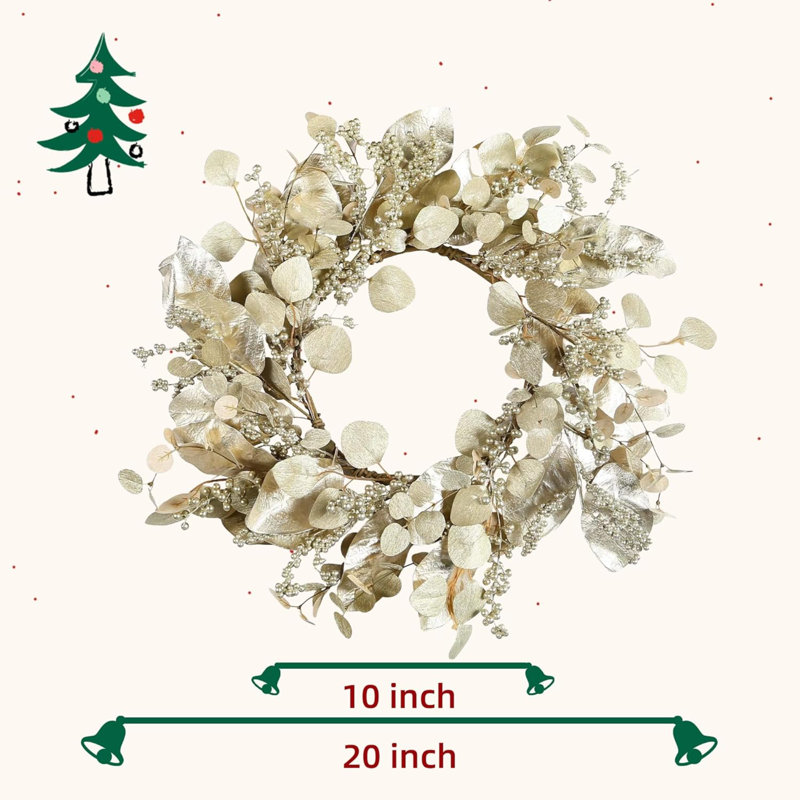 Couronne en plastique d'eucalyptus artificiel 14 po