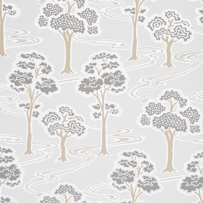 Papier peint arbre rivière, Pierre de lune
