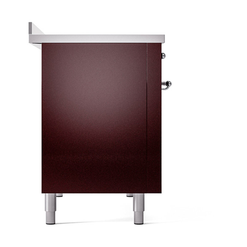 ILVE Nostalgie II Noblesse 48 in Induction Range, Burgundy/Chrome