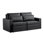 Causeuse modulaire en cuir Valencia Pisa Ultimate 79 po | 100% drapé de cuir semi-aniline italien Nappa 20000 | Conception à point de losange large | Coussins de dossier amovibles, noir