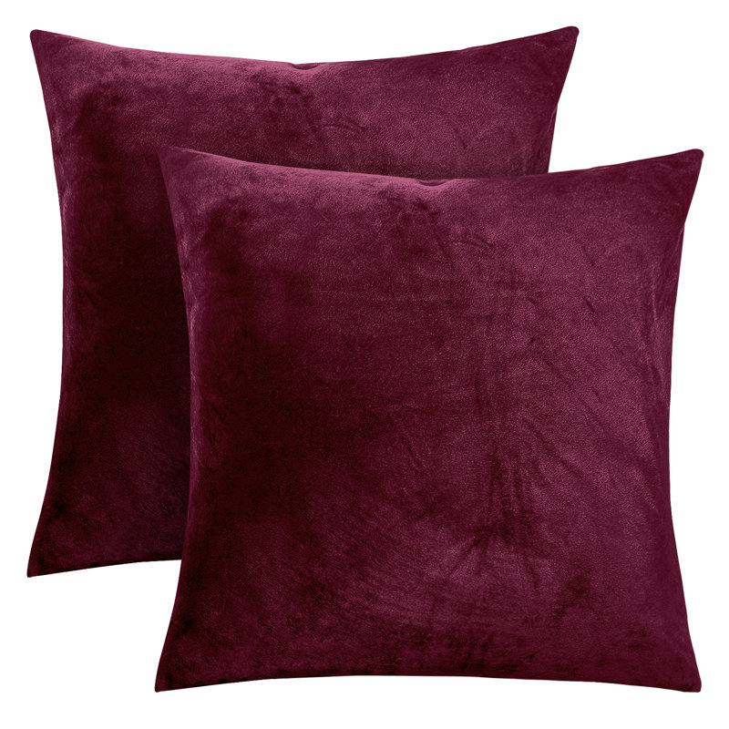 Heavy Crushed Velvet Cushion Cover, Burgundy