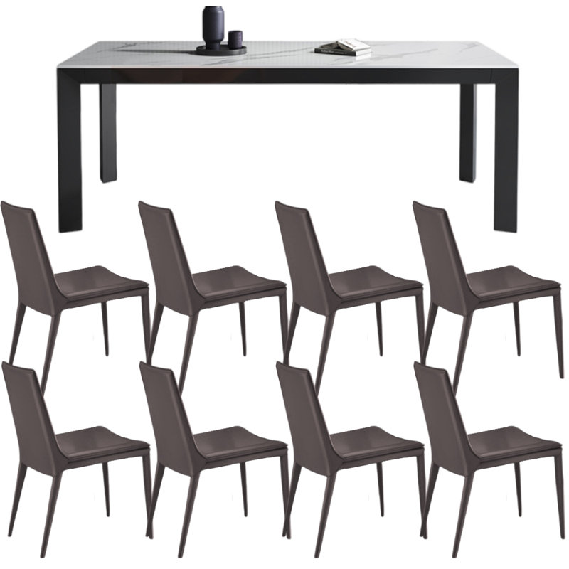 Ensemble de table de salle à manger rectangulaire moderne et simple, H 29,5 po x L 78,7 po x l 31,5 po