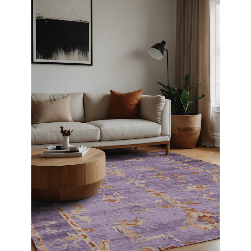 Machine Washable Brown Area Rug, Square 8'
