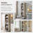 76" Tall Arched Bookcase, 5-Tier Narrow Arched Shelving Unit with Adjustable Shelves, Featuring Storage and Open Display Shelves-1156675527-1152262649-1150649861