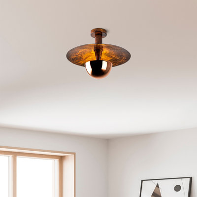 Elegant Copper Chandelier, Metal Body, 14.9 in Diameter x 12.2 in Height | 1 x G9 Socket (Max 8W), Stylish Lighting Fixture for Living Room & Dining Area, Perfect for Modern Decor, IP20 Rated