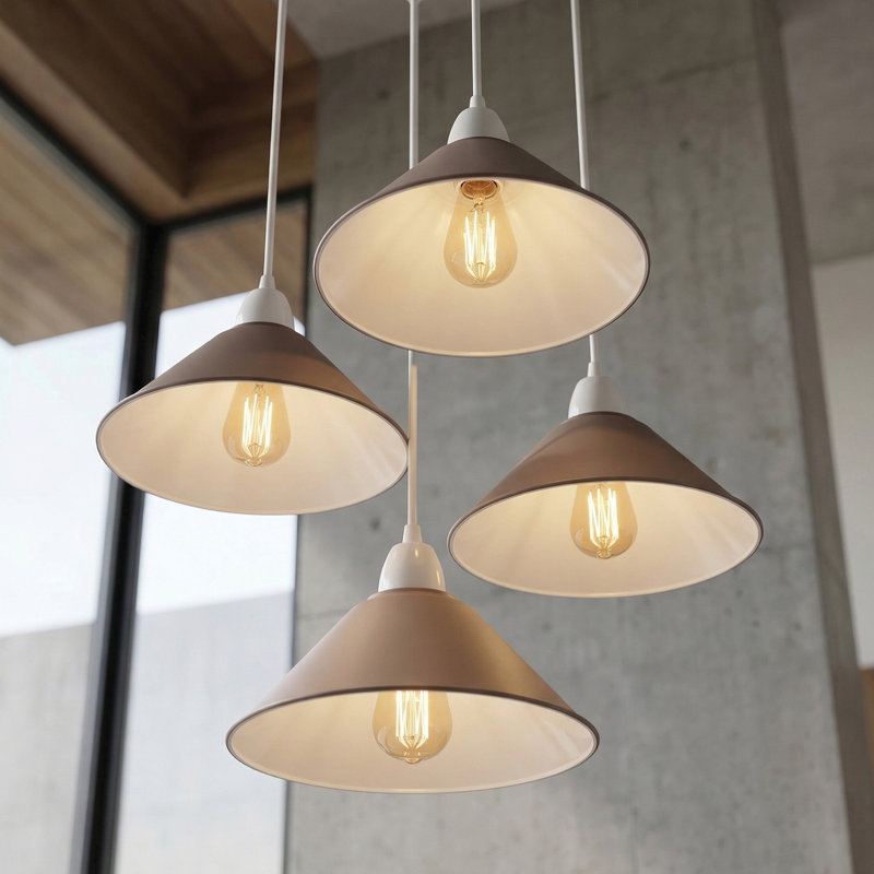 10cm H Metal Cone Lamp Shade, Brown