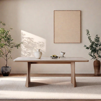 Durable Rock Slab Multi-layered Solid Wood Table