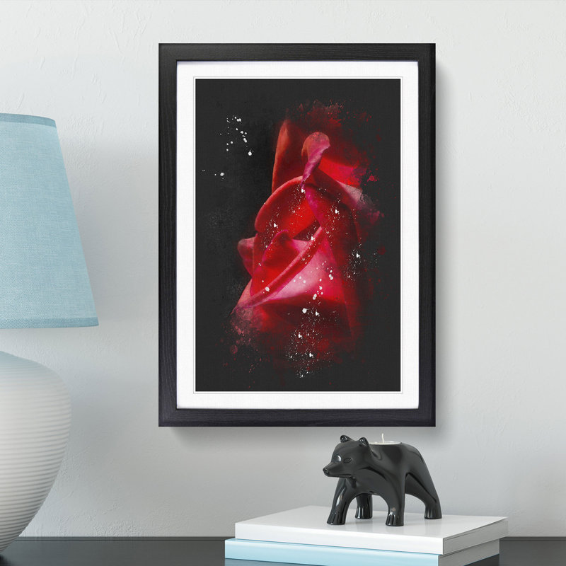 Petals of a Red Rose - Picture Frame Graphic Art Print, Black Framed, 63cm H x 45cm W x 2cm D