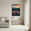 Cheval sur la route, coucher de soleil sur la montagne, toile tendue, ensemble de 1-206531435