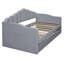 Lit de jour simple rembourré avec couchette, canapé-lit en velours avec ports de chargement USB, aucun sommier nécessaire-416582308